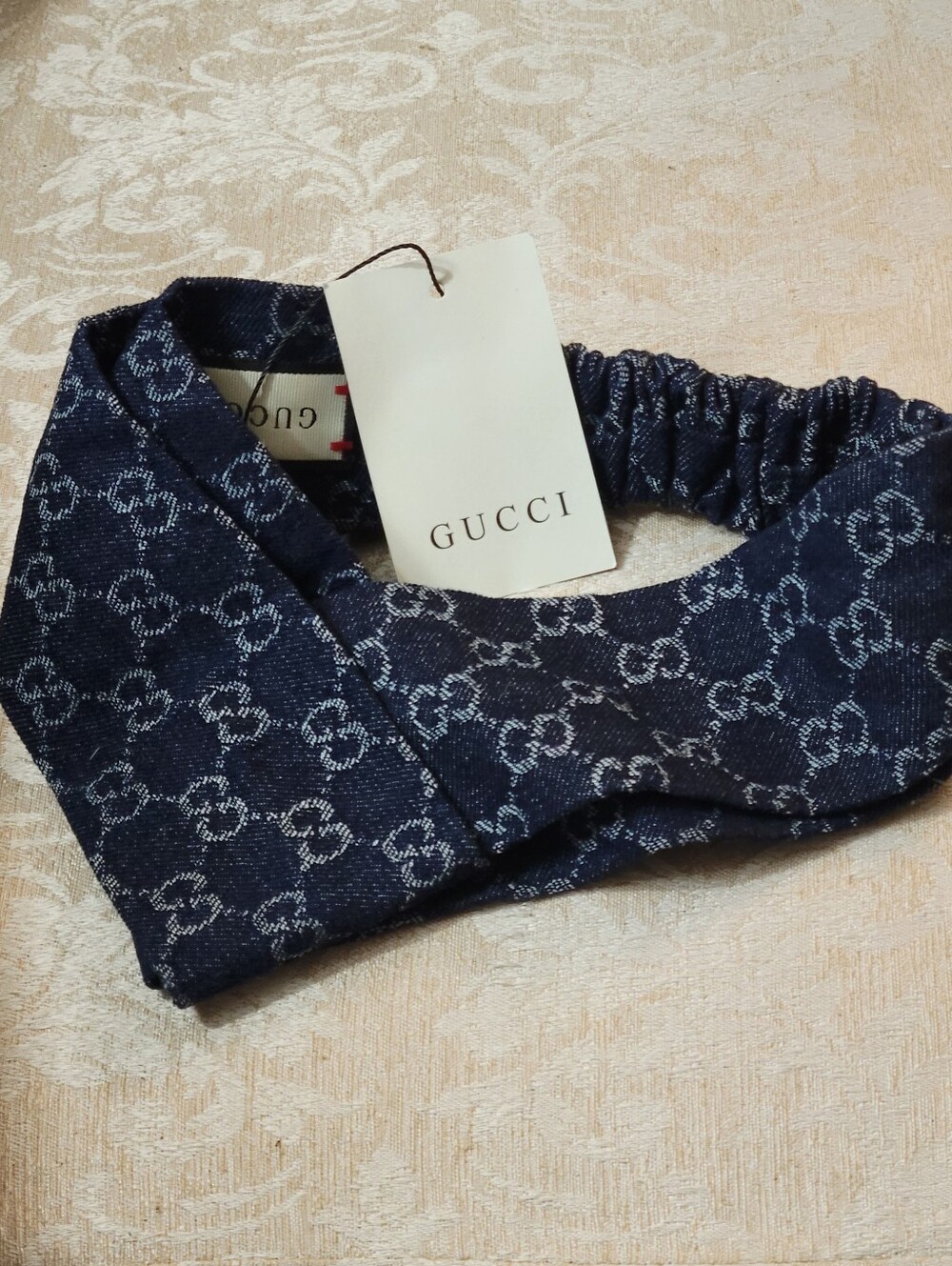 GUCCI GG DENIM HEADBAND NWT